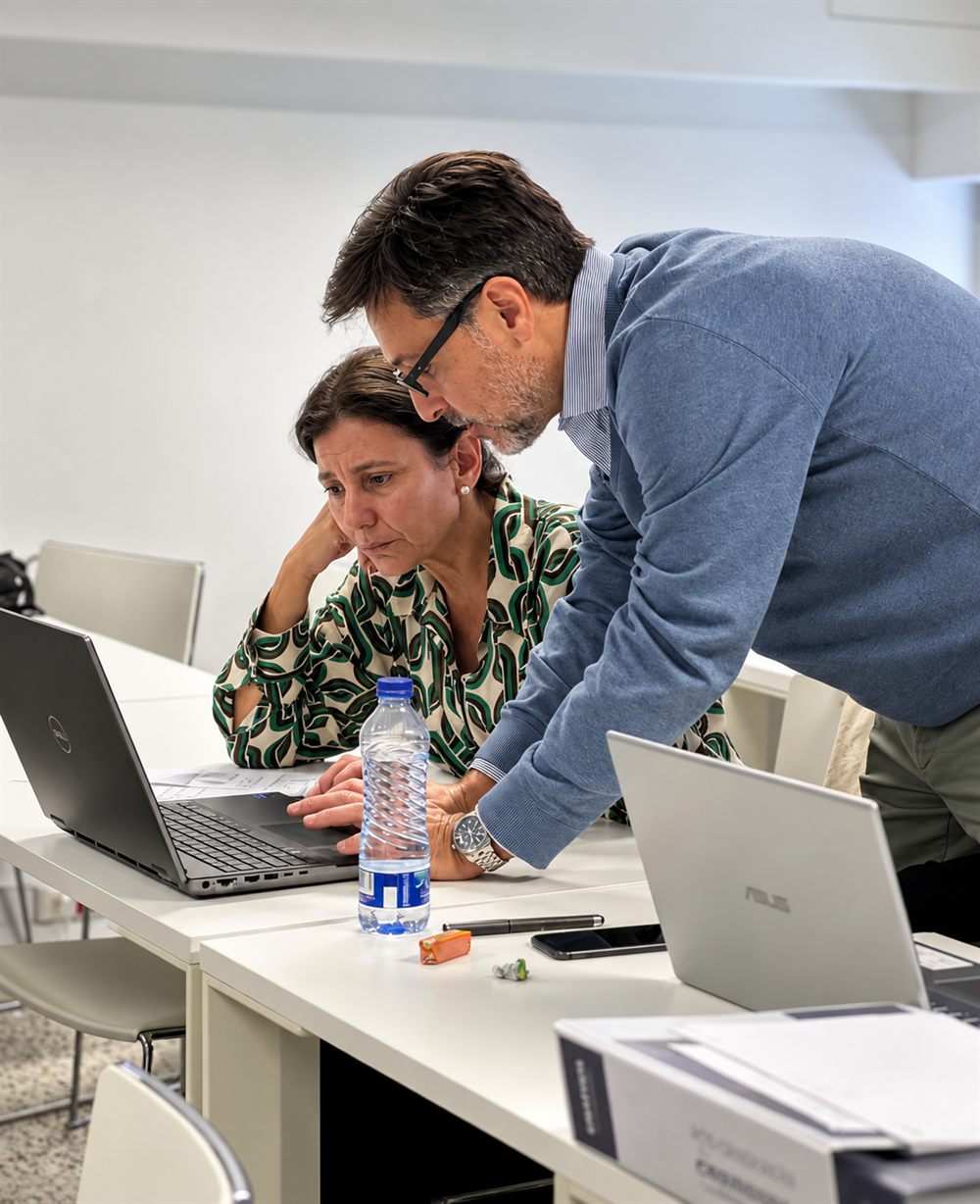 Trabajo práctico individual durante una jornada de formación